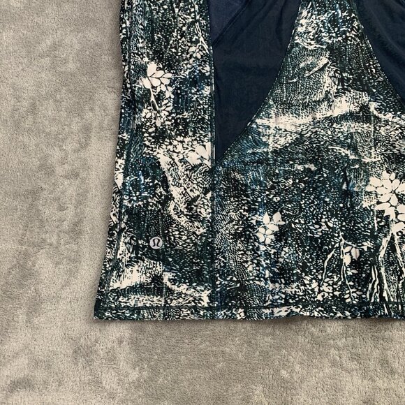 Lululemon Shirt Womens 6 Seek the Heat Short Sleeve Wildwood Nocturnal Blue Teal - Picture 6 of 6